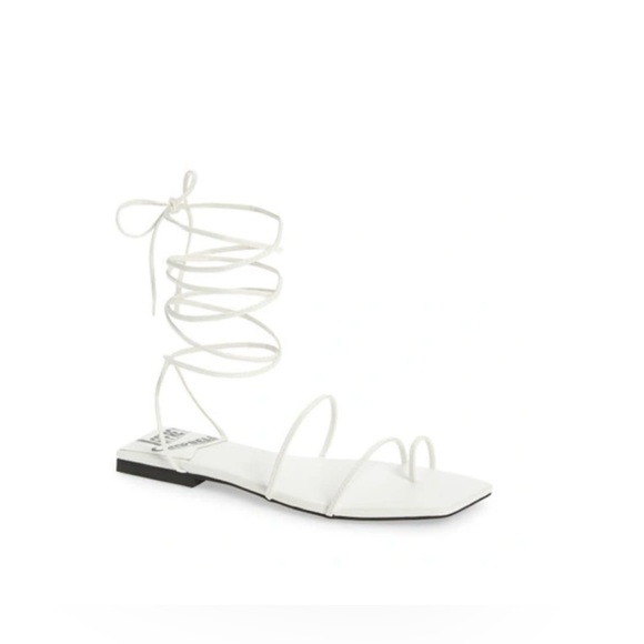 NEVER WORN jeffrey campbell white lace up primma sandal - Picture 2 of 5